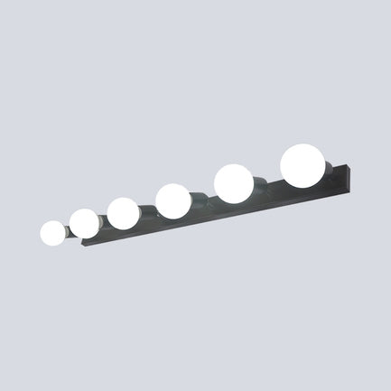 3/4 têtes d'éclairage de vanité de chambre à coucher avec ampoule exposée de style simple métal / blanc finition murale lampe