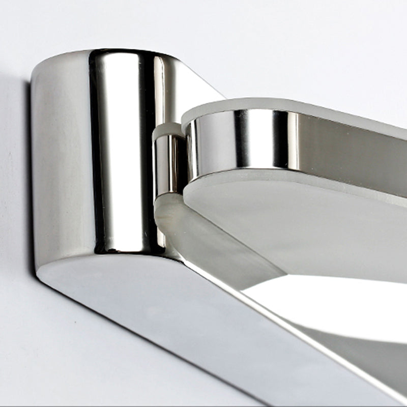 Modernism Slim Metal Vanity Lighting with Oval Shade 15"/21" Dia LED Wall Light Sconce in Chrome, Warm/White Light