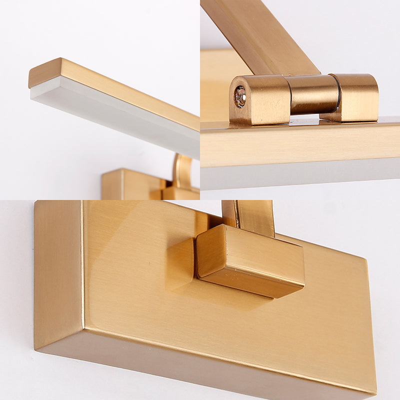 Gold Linear Wall Sconce Lamp Modern Style 16"/20" Dia LED Acrylic Vanity Light Fixture for Bathroom