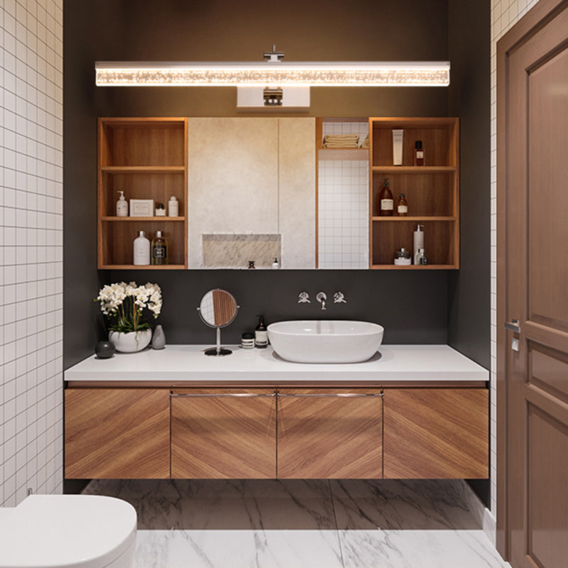 Éclairage de vanité à LED linéaire en acrylique moderne la lumière des applications réglables chromées en lumière chaude / blanche, 16 "/23,5" /31,5 "de large