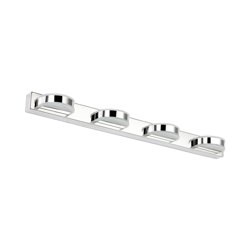 Miroir de vanité semi-circulaire étanche lumière LED acrylique simple 1/2/3 Lumières Chrome Vanity Sconce lampe en lumière chaude / blanche