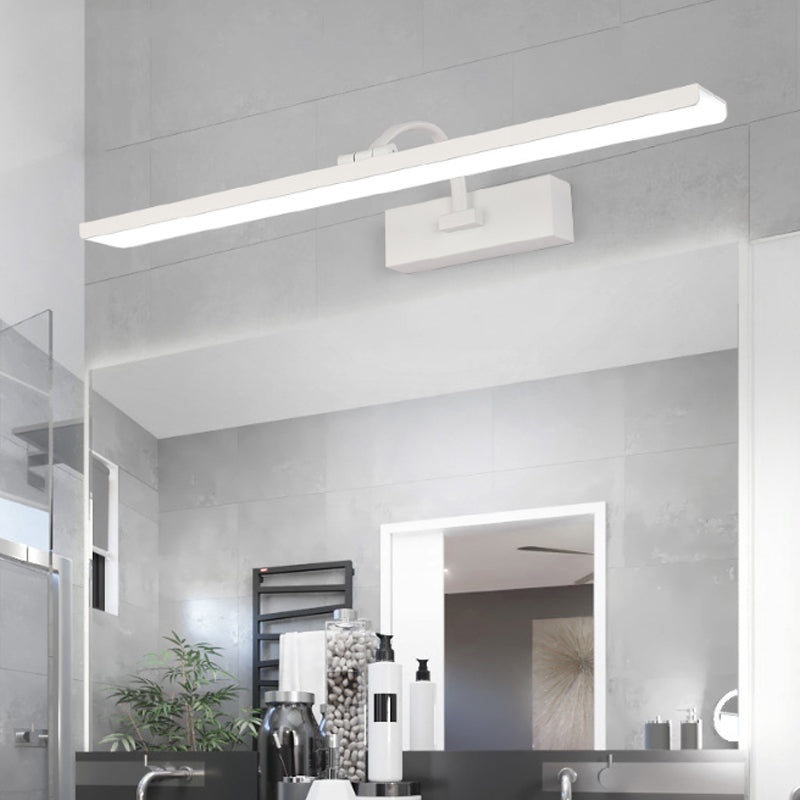 Rectangle Vanité Vanité Appiculture de mur LED moderne Éclairage mural acrylique avec bras incurvé pour salle de bain, 16 "/ 24" W