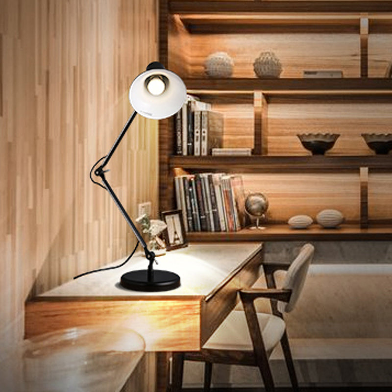 Lampe de bureau en forme de cloche Contemporain Elemy Metal 1 Éclairage de bureau réglable d'étude légère en noir