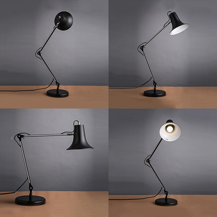 Lampe de bureau en forme de cloche Contemporain Elemy Metal 1 Éclairage de bureau réglable d'étude légère en noir