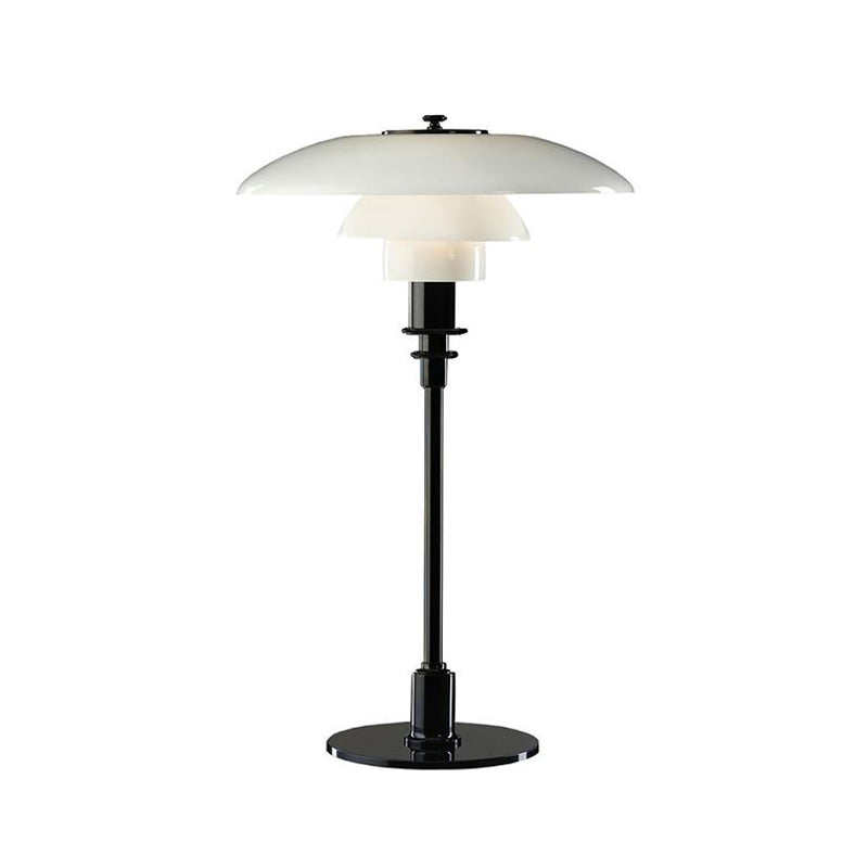 Lampada da tavolo a più livelli con paralume svasato, moderno ed elegante, in vetro, 1 luce, illuminazione da tavolo in rame/argento per camera da letto