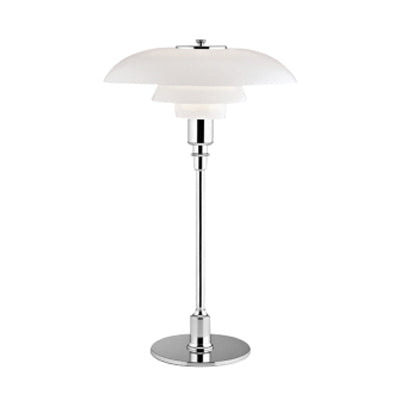 Lampada da tavolo a più livelli con paralume svasato, moderno ed elegante, in vetro, 1 luce, illuminazione da tavolo in rame/argento per camera da letto