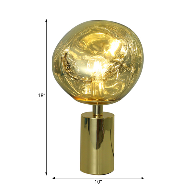 Accensione da tavolo fuso in stile modernista argento/vetro soffiato a mano 1 testa da soggiorno lampada da tavolo