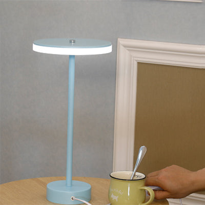 Macaron Style Rounded Table Lamp Acrylic LED Living Room Table Lighting in Blue/Green, Warm/White Light