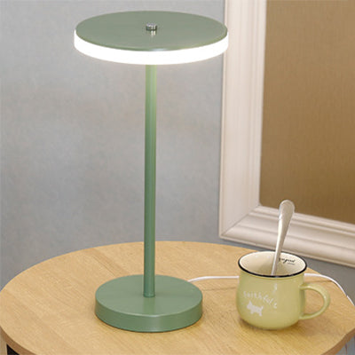 Macaron Style Rounded Table Lamp Acrylic LED Living Room Table Lighting in Blue/Green, Warm/White Light