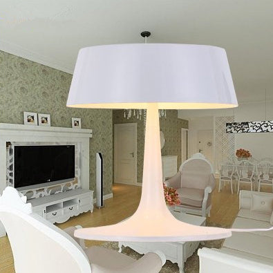 Gladde Drum Metalen Bureaulamp Moderne Stijl 3-Licht Zwart/Wit Bureauverlichting met Gewelfde Basis voor Woonkamer