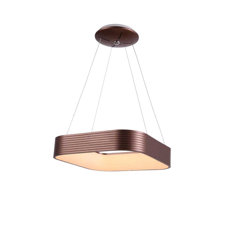 Colgante de suspensión cuadrada de oro rosa Costilización de metal LED contemporáneo Luz de techo colgante en tercera marcha, 18 "/23.5" de ancho