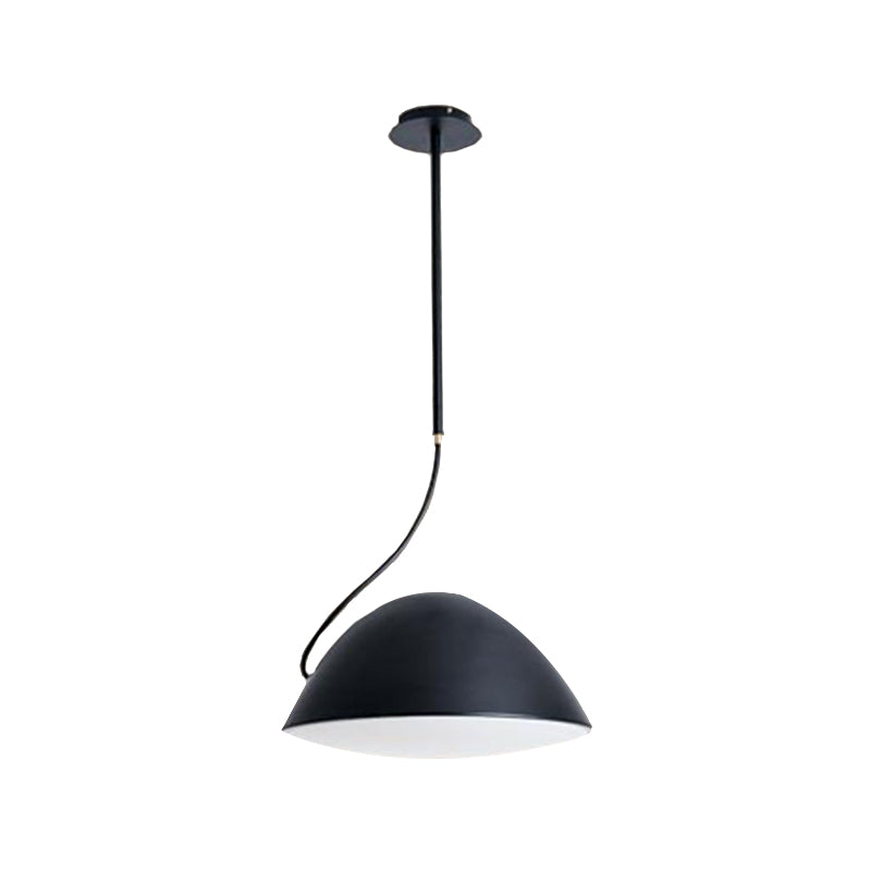 Luz de colgante colgante de domo negro/negro Metal contemporáneo 1 Luz de suspensión de luz para comedor