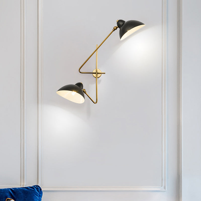 Metalen eendbill wandscheeftje Lamp Modernism Style 2 Lichten Wandlamp in het zwart voor woonkamer