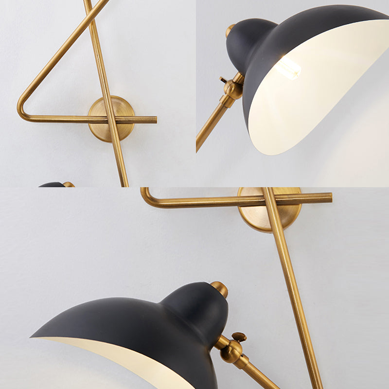 Metal Duckbill Wall Sconce Lamp Modernism Style 2 Lights Wall Light Fixture in Black for Living Room