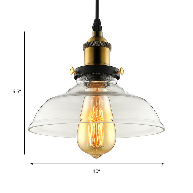 Scheune Pendelleuchte Licht Industrial 1 Licht 8 "/10"/12 "Breites prismatisches Glashängelampe in klar