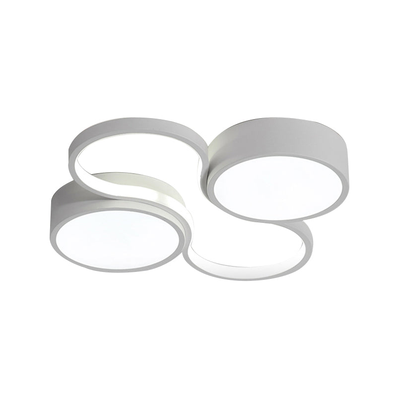 Black/White Circular Flush Mount Lamp Contemporary LED 19.5"/23.5" W Ceiling Flush with Acrylic Shade for Bedroom in Warm/White