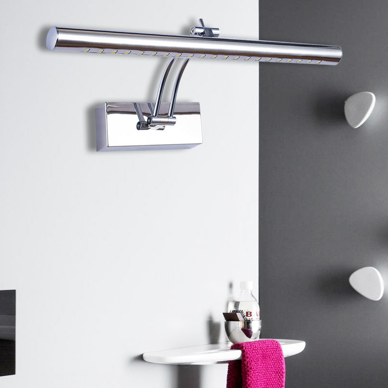 Lampada montata a parete da bagno a LED con sfumatura in metallo tubolare cromo/oro, illuminazione da vanità, largo 16 "/21,5"