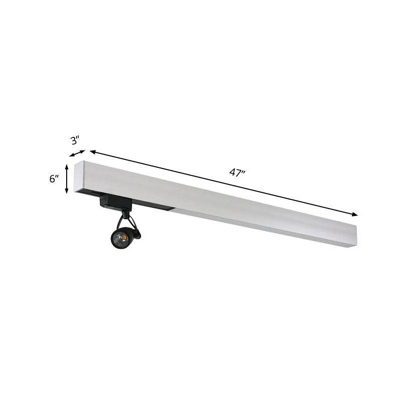 Pendre rectangulaire blanc blanc Métalmale minimaliste 1 Éclairage de spot de bureau léger avec joint pivotant