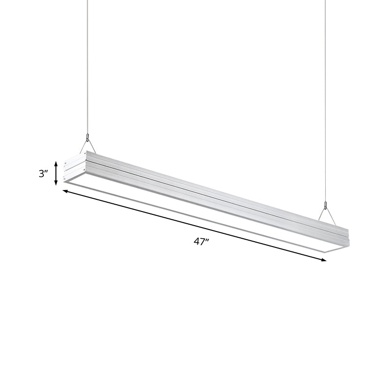 White/Silver/Black Ridged Case Suspension Lamp Contemporary Metal Led Pendant Ceiling Light in White/Natural Light