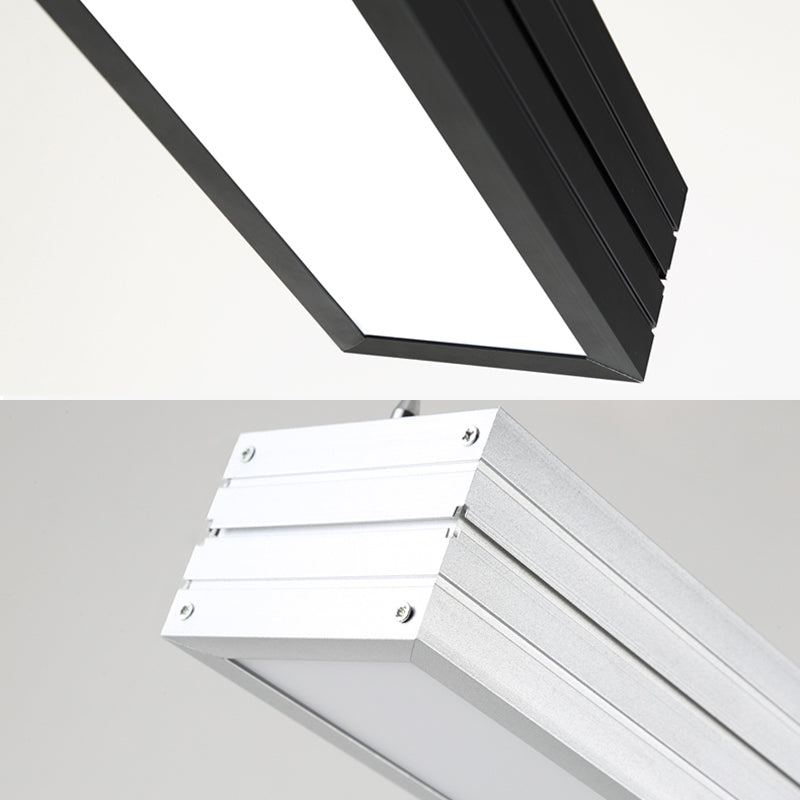 White/Silver/Black Ridged Case Suspension Lamp Contemporary Metal Led Pendant Ceiling Light in White/Natural Light