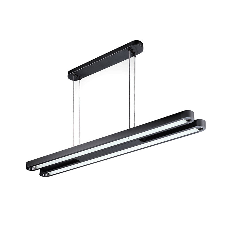 Längliche ovale Metallanhänger Beleuchtung zeitgenössischer LED schwarz hängende Deckenlicht in weiß/warmem/natürlichem Licht