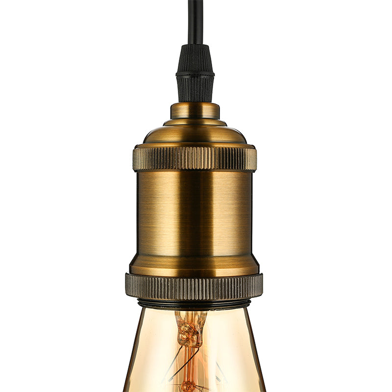 Mini colgante colgante de metal Light Vintage Style 1 Head Restaurante accesorio colgante con cable ajustable en latón