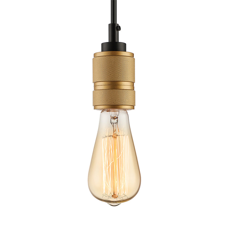 Retro industriële open bol hanger verlichting 1 kop ijzerhanglamp armatuur met verstelbaar koord in goud