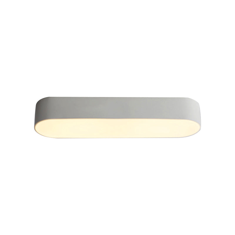 Lámpara de techo empotrada con caja de borde liso, LED de metal moderno, 23,5 "/ 35,5" de ancho, luz de techo empotrada blanca/negra para dormitorio en luz blanca/cálida