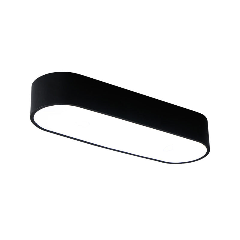 Lámpara de techo empotrada con caja de borde liso, LED de metal moderno, 23,5 "/ 35,5" de ancho, luz de techo empotrada blanca/negra para dormitorio en luz blanca/cálida