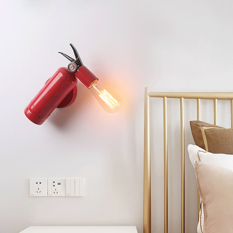 Extincteur de feu industriel Lampe à paroi unique Single Light Metallic Sconce Light en rouge
