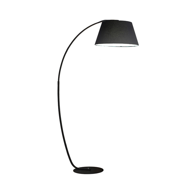 Zeitgenössischer, verjüngter Stofflampenstoff LED LED STOLLE LICHT IN NICHT/Schwarz mit Lichtbogenarm