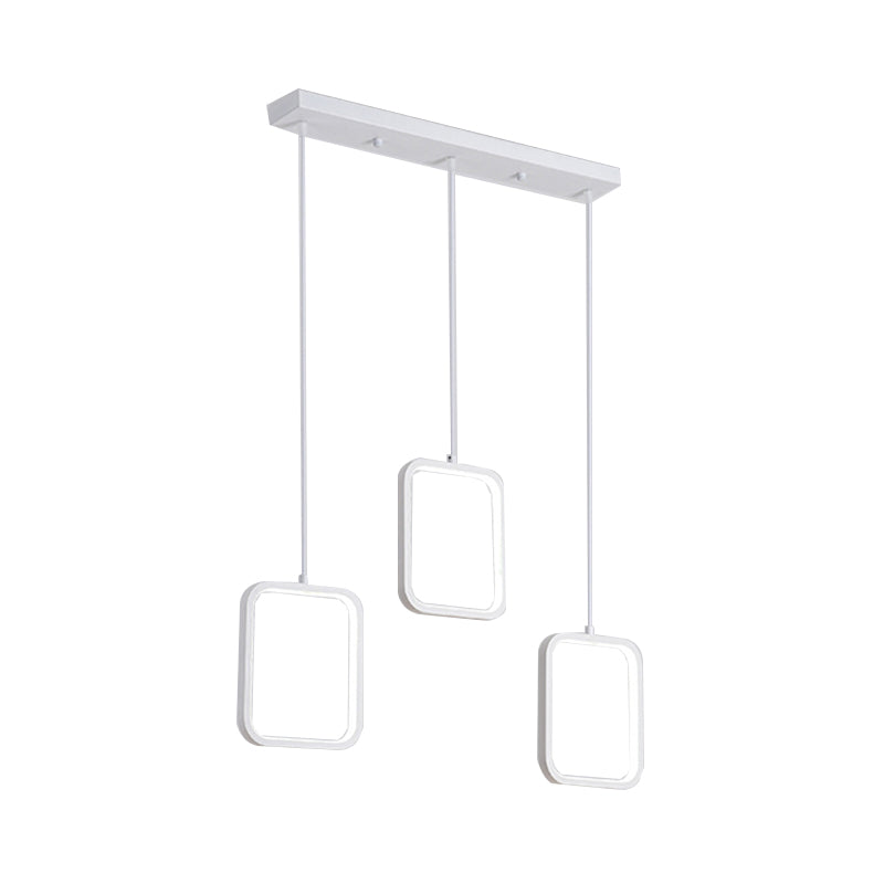 Schwarz/Weiß -Quadrat -Drop -Anhänger zeitgenössischer LED -Acryldeckelbeleuchtung in warmem/weißem Licht