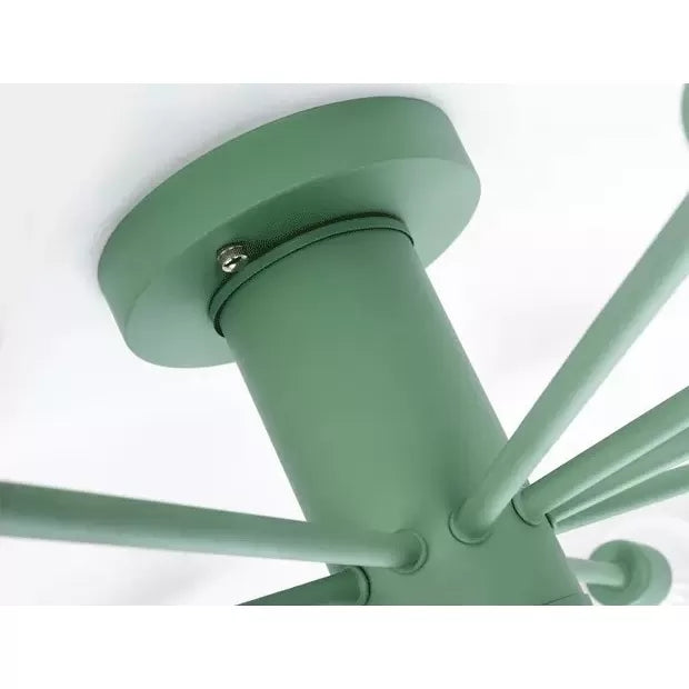 Moderne plafondlampen voor slaapkamer, 10-lichts Sputnik semi-inbouwverlichting voor kinderen, 8 "hoog x 48" in diameter