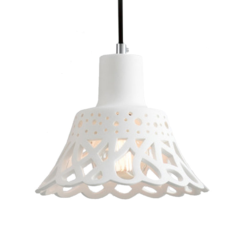 Iluminación colgante grabada en hormigón de estilo nórdico 1 luz colgante de gris claro/blanco/amarillo con tono geométrico/campana/acampanado