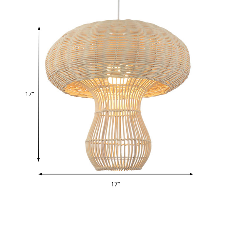 1 corridoio di luce appesa alla luce con il cumulo di funghi in stile asiatico marrone/beige illuminazione a sospensione