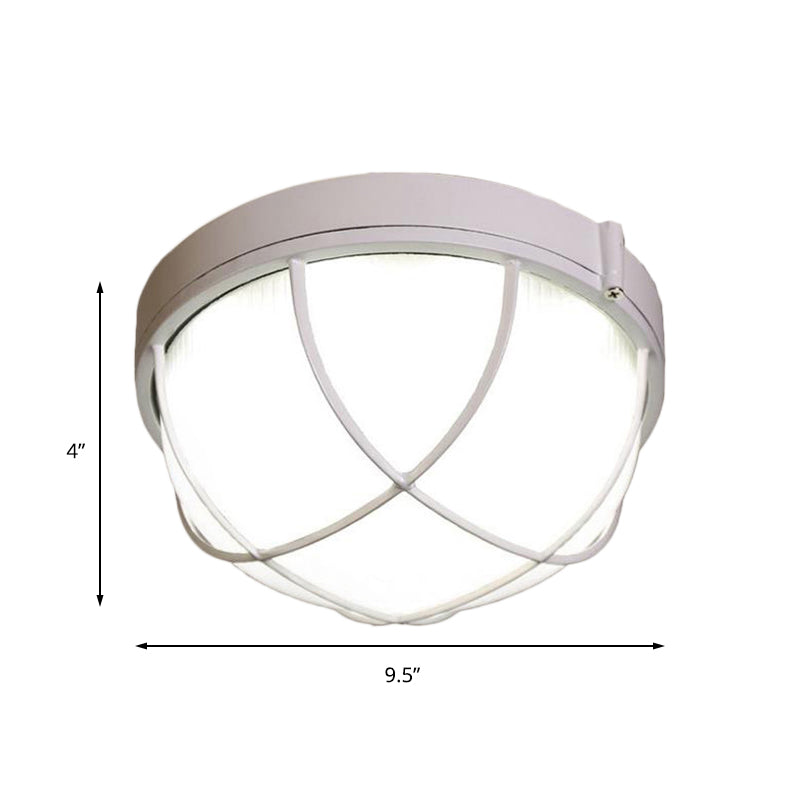 Fixation de chambre à coucher encastrée géométrique en verre dépoli industriel pour installation au plafond à lampe unique blanche, largeur de 9,5 "/ 10"