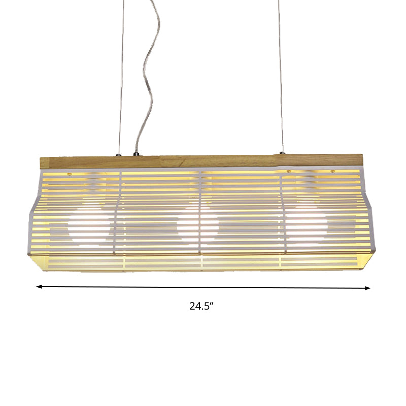 Iluminación lineal de isla lineal en blanco/negro estilo moderno de metal de 3 luces e isla de madera luz colgante para comedor