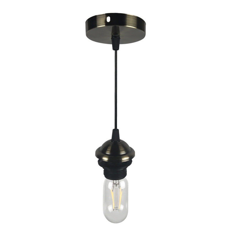 Mini ciondolo industriale illuminazione con lampadina nuda 1 lampada a sospensione regolabile altezza in metallo in bronzo/ottone