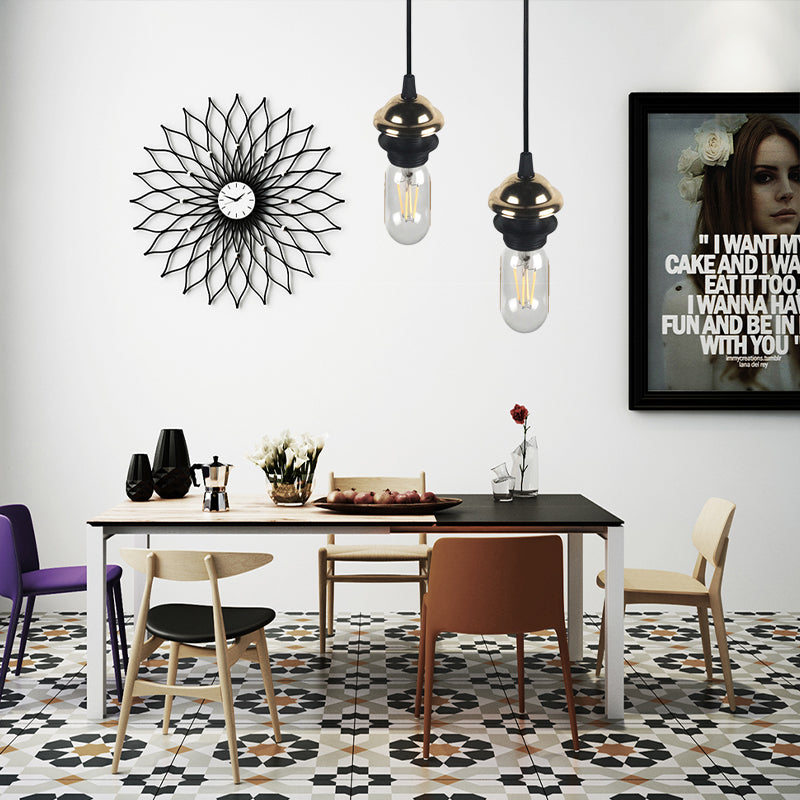 Mini ciondolo industriale illuminazione con lampadina nuda 1 lampada a sospensione regolabile altezza in metallo in bronzo/ottone