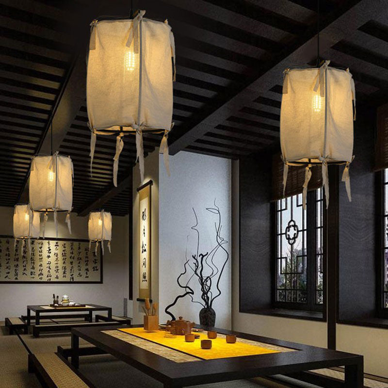 12 "/14"/16 "Light Lantern Lantern Accampamento Morde in tessuto moderno 1 Lampada bianca leggera per il ristorante