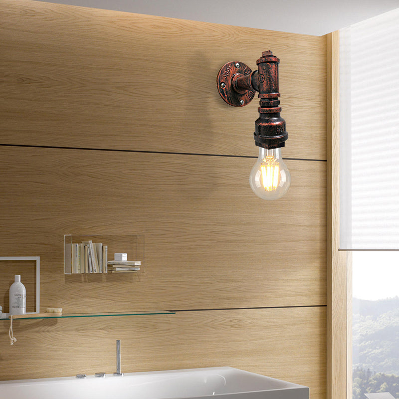 1 Éclair de murs de fer léger Éclairage industriel noir / argent vieilli en argent nu.