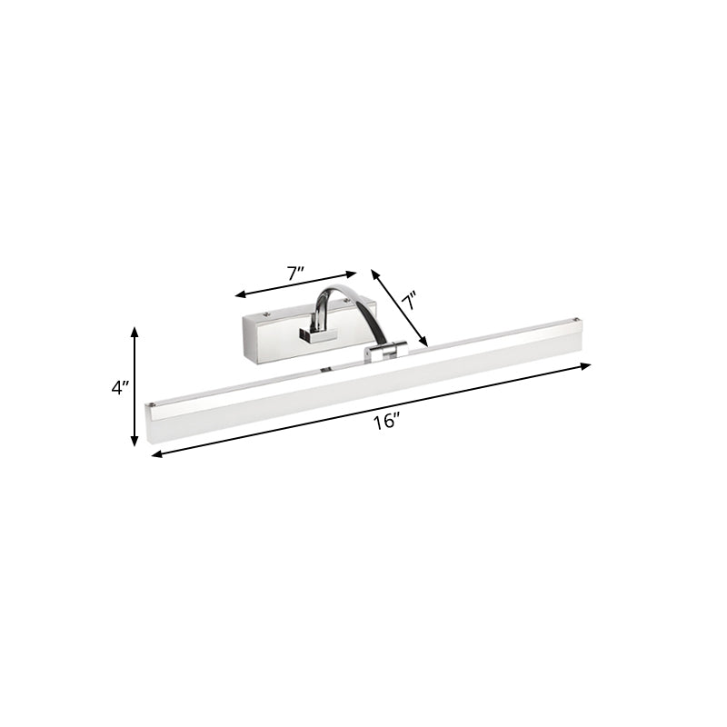 Acryllim -Eitelkeitslicht zeitgenössischer LED -Chrom -Finish -Wandmontagelampe für Badezimmer, 16 "/19,5" Durchmesser