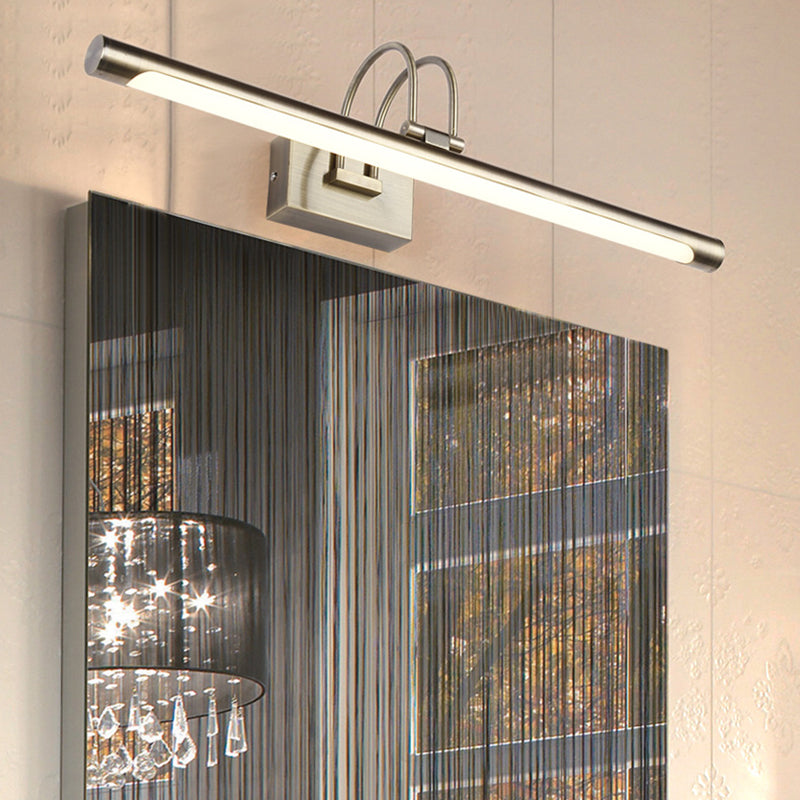 Metallic Arc Waschtischleuchte moderne stilvolle 16,5 "/20,5" W LED Nickel -Finish -Wandlampe mit Acrylschatten