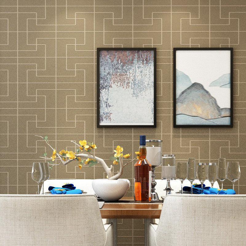 Contemporary Symmetry Wallpaper Roll Light-Color Geometry Wall Art for Living Room