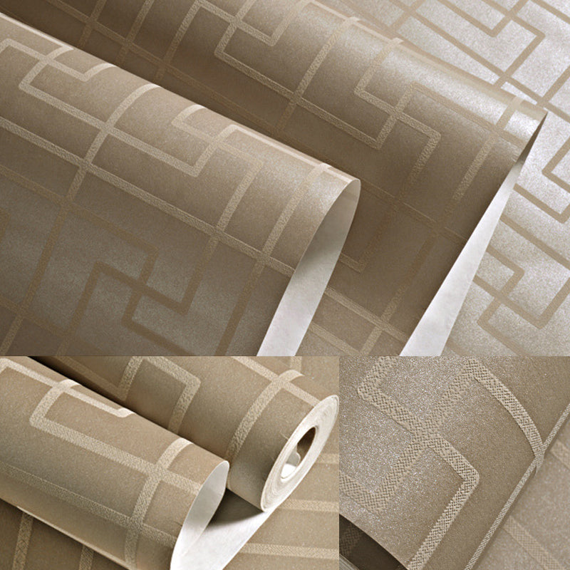 Contemporary Symmetry Wallpaper Roll Light-Color Geometry Wall Art for Living Room