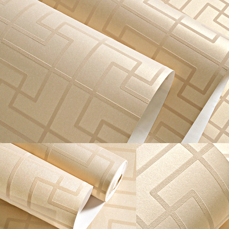 Contemporary Symmetry Wallpaper Roll Light-Color Geometry Wall Art for Living Room