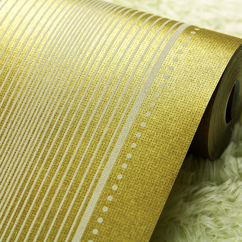 Pastel Color Ticking Stripe Wallpaper Waterproof Modern Dining Room Wall Covering