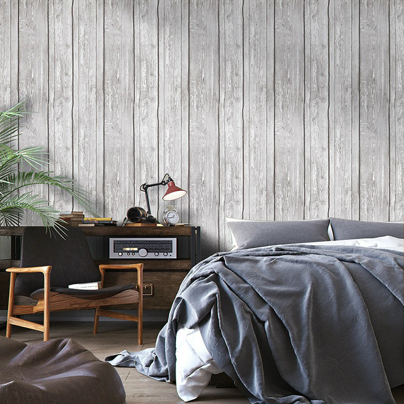 Papier peint rustique en planches de bois, PVC, résistant à l'eau, couleur claire, décoration murale pour salon