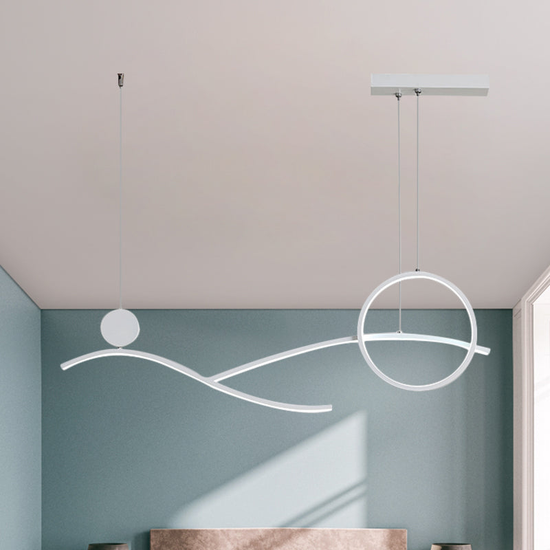 Cerchio e ramifica la semplicità di illuminazione in modo metallico in bianco/nero/oro lampadario appeso a LED in luce calda/bianca