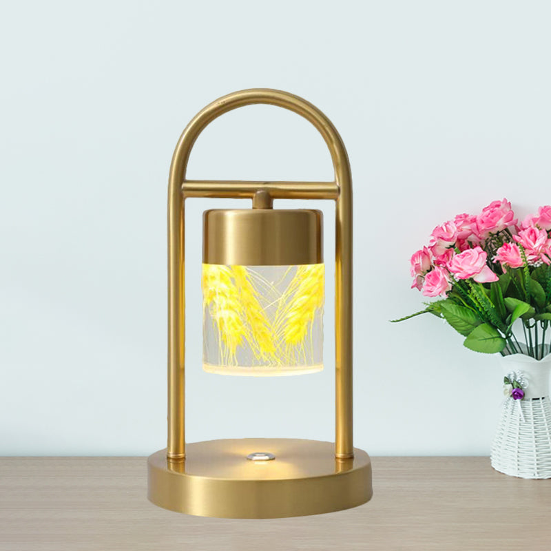 GOUD KOLOM TABEL LAMP EENVOUDIGHEID DUIST GLAS LED BALIC LICHT MET U-vormig metalen frame